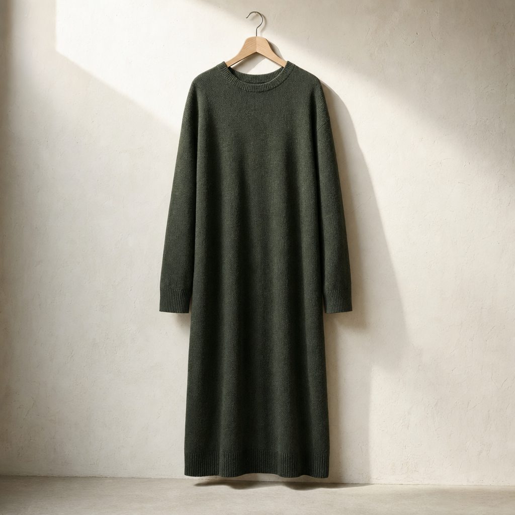 Vestido midi de punto de algodón